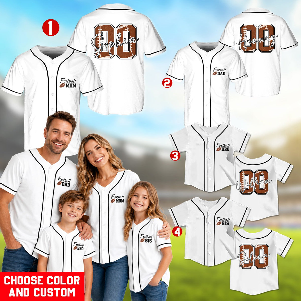 Person modeling the personalized white baseball jersey