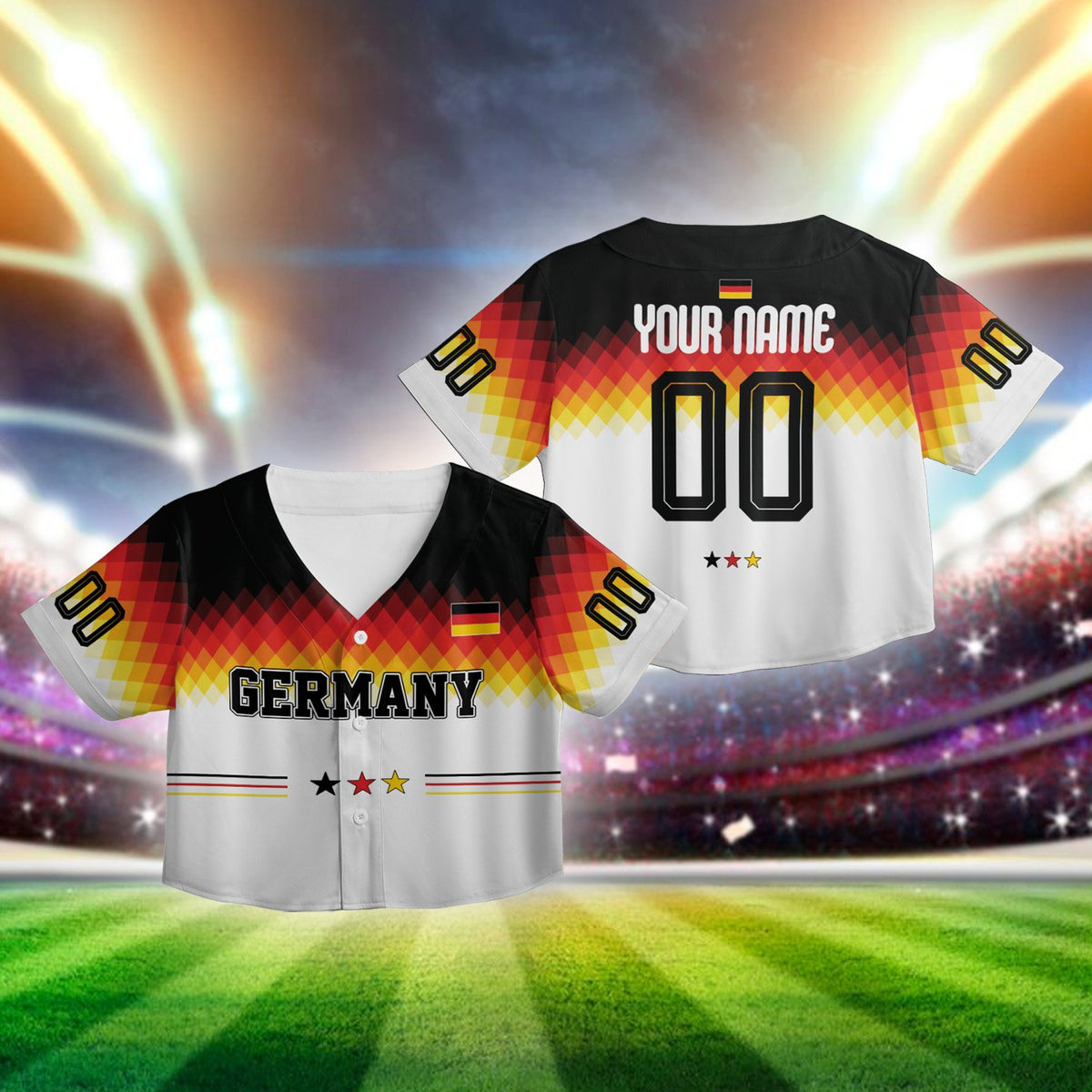 Custom name and number baseball jersey in Germany colors