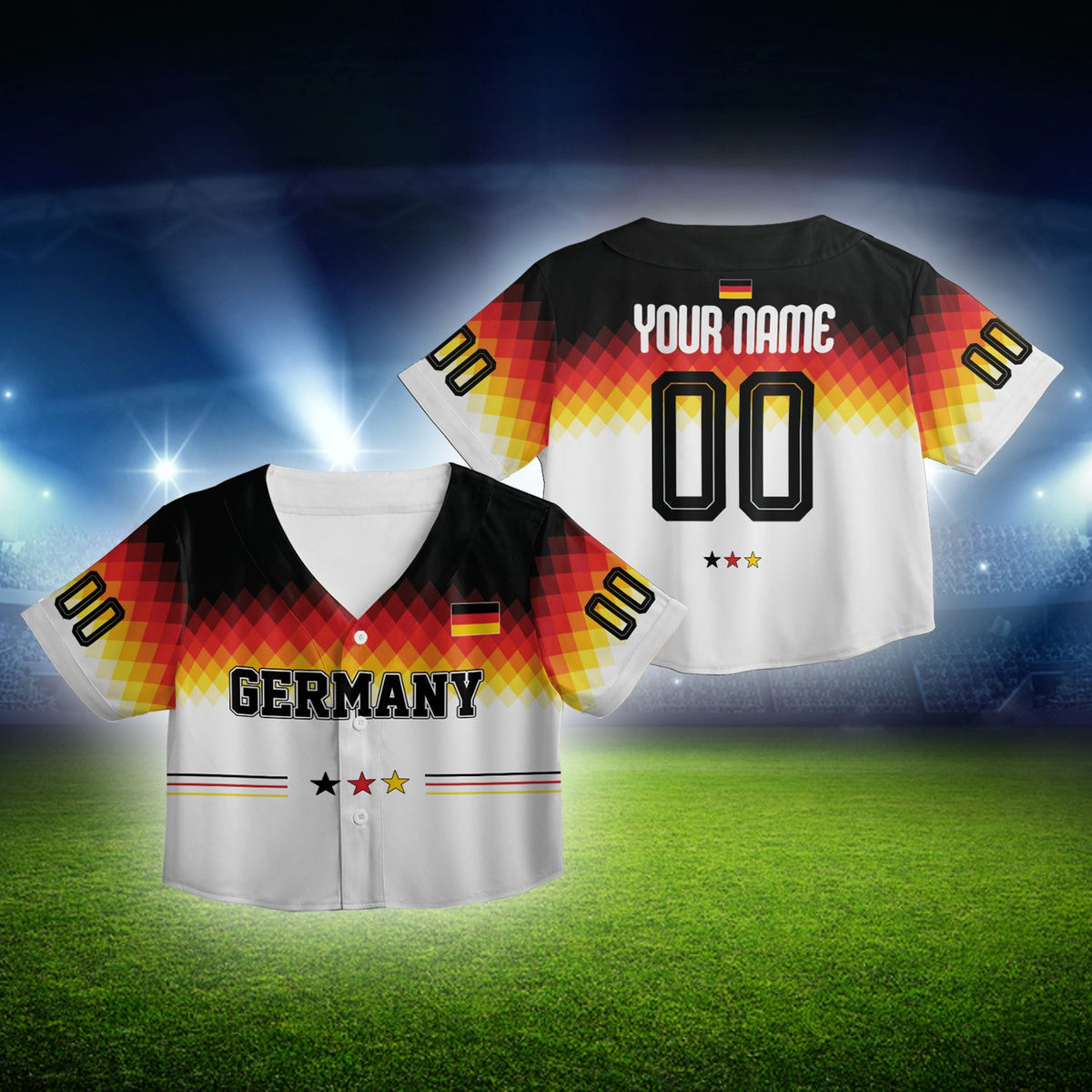 Polyester custom baseball jersey with abstract flag design