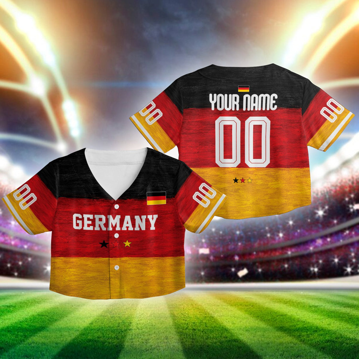 Customizable Germany baseball jersey with abstract pattern
