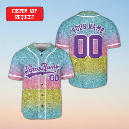 Detailed view of the custom name and number baseball jersey front