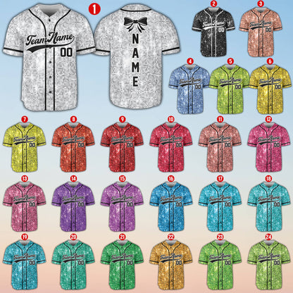 Multicolor personalized baseball jersey front view