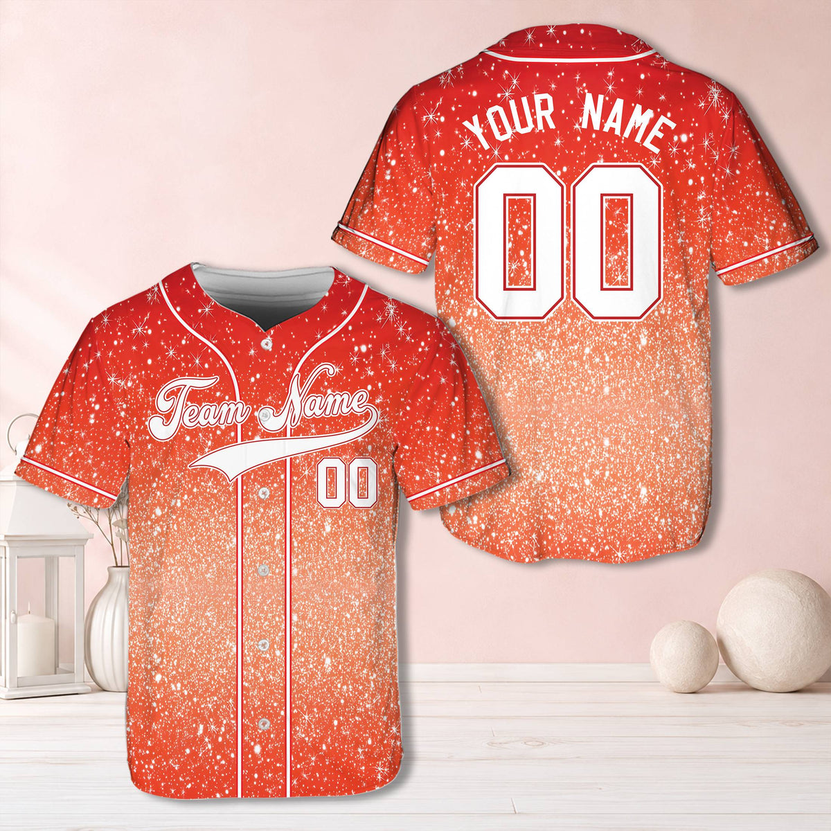 Red personalized baseball jersey custom name and number