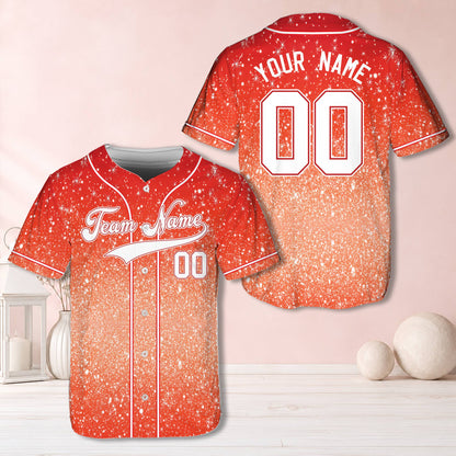 Red personalized baseball jersey custom name and number