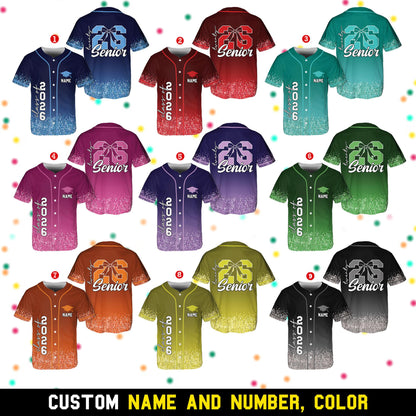 Front layout of the navy graduation baseball jersey