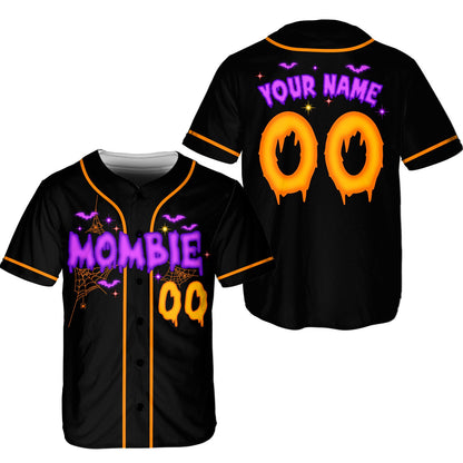 Personalized halloween baseball jersey with custom name and number, main view