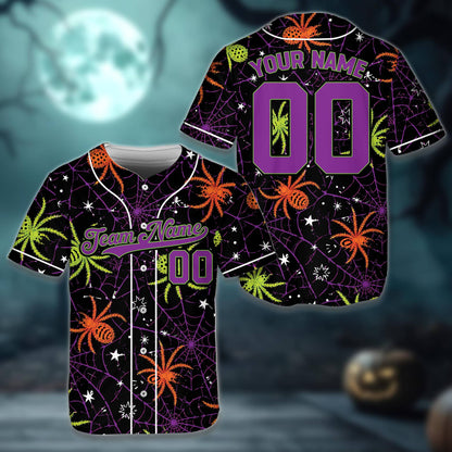 Another front view of the personalized Halloween baseball jersey