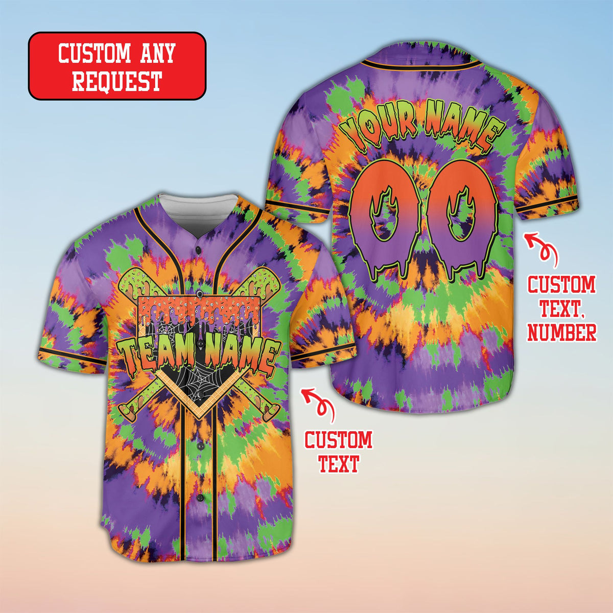 Another front view of the personalized baseball jersey