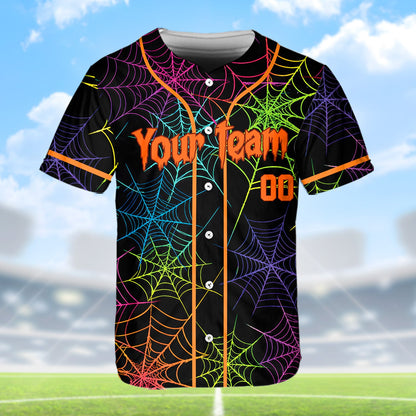 Additional front view of the personalized Halloween baseball jersey