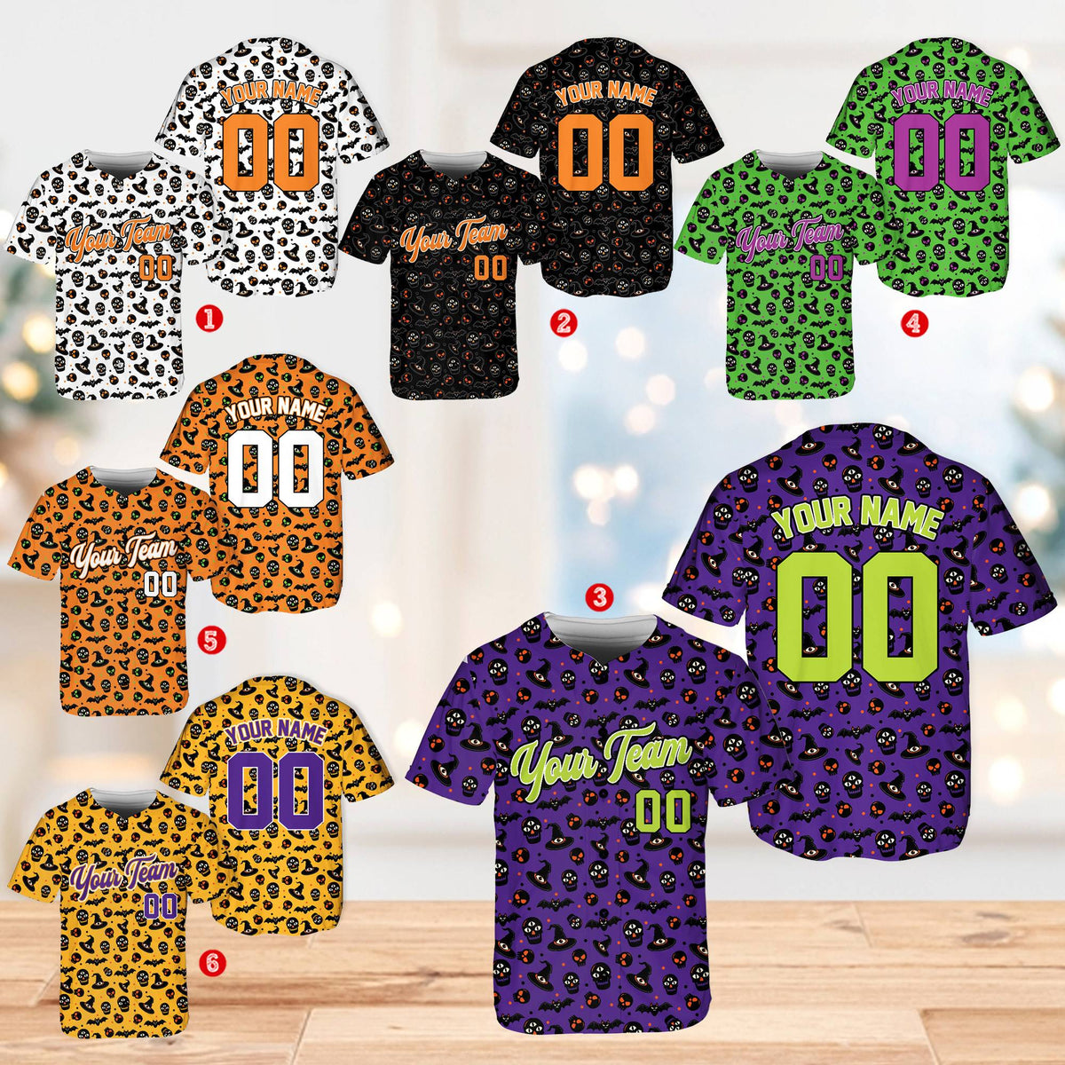 Alternate multicolor view of the custom baseball jersey
