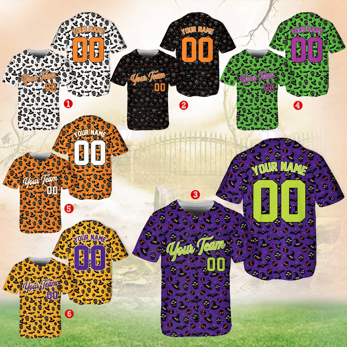 Fourth multicolor view showcasing the custom name and number design