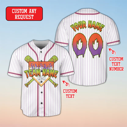 White personalized baseball jersey front view