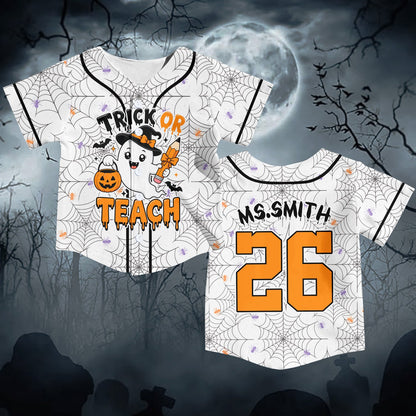 White personalized baseball jersey front view