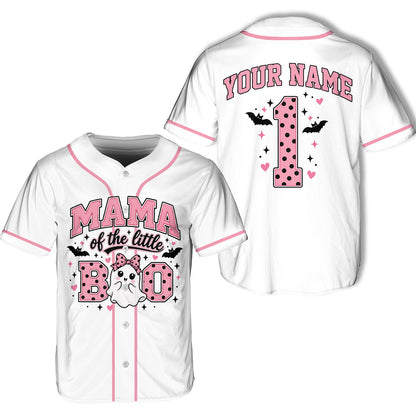 Front view of the custom name baseball jersey in white