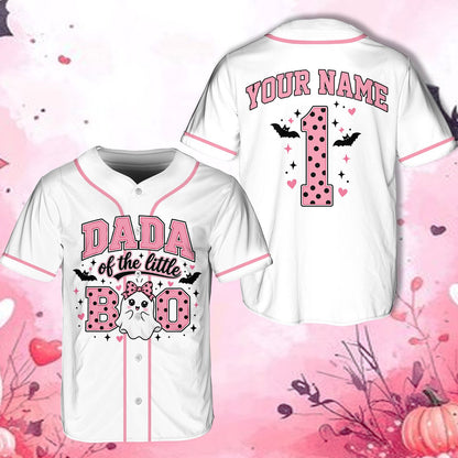 Halloween baseball jersey showing front ghost graphic
