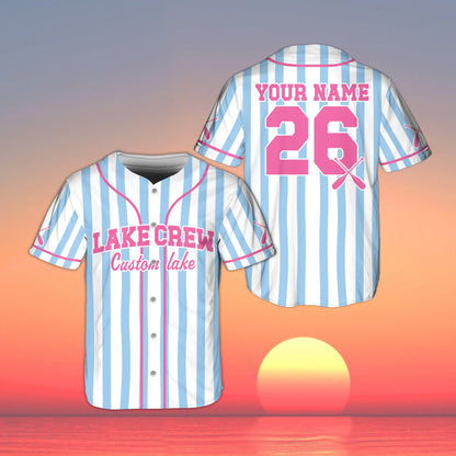 Detailed front view of the custom name and number baseball jersey