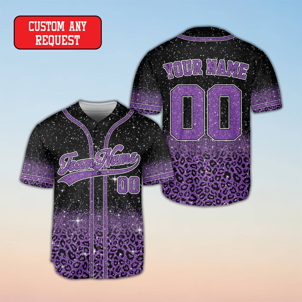 Detailed front view of the personalized baseball jersey