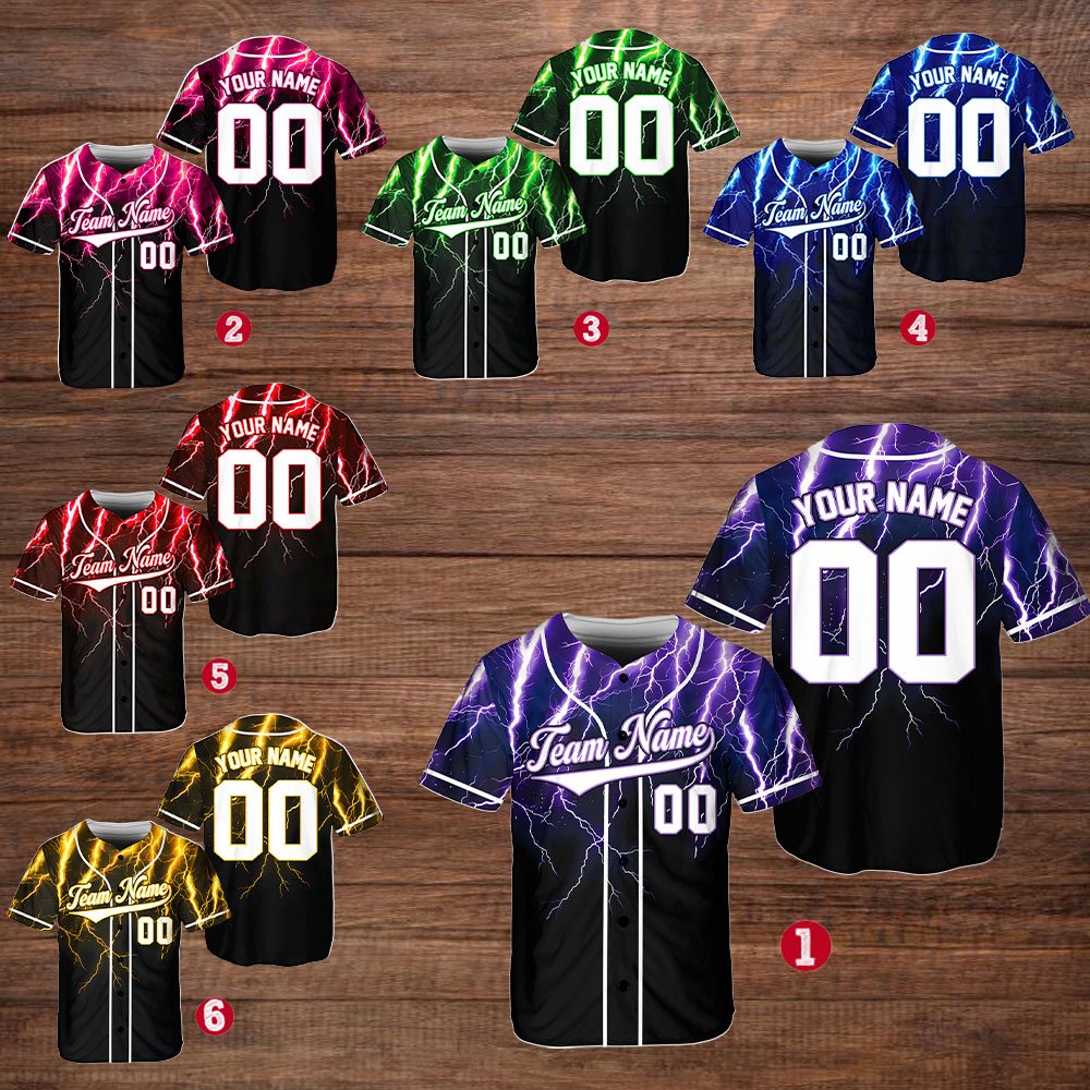 Personalized abstract baseball jersey with custom name and number, alternate standard front view
