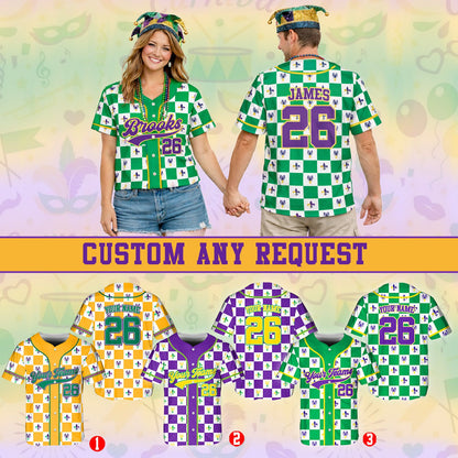 Lifestyle view showcasing the vibrant colors of the mardi gras custom jersey