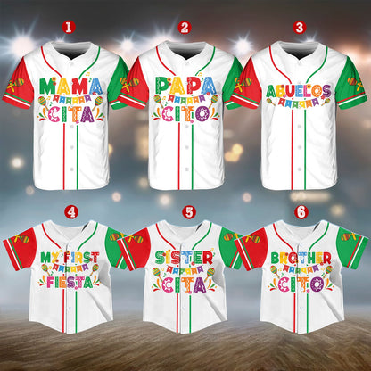 Brothercito version of the personalized Mexican baseball jersey front view