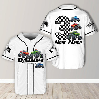 Personalized baseball jersey for monster truck party
