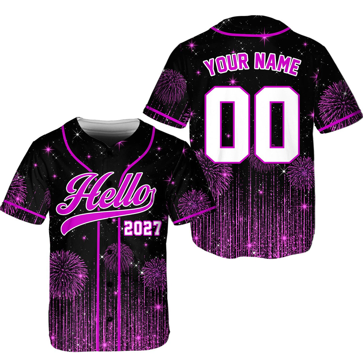 Close up of the custom name and number baseball jersey fabric
