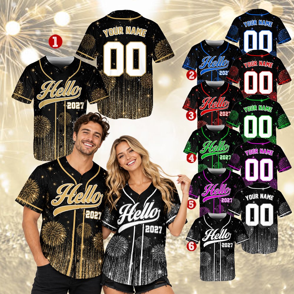 Holiday themed personalized baseball jersey angled view
