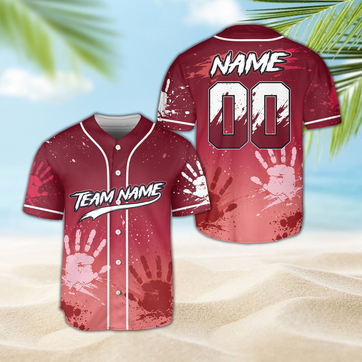 Angled front view of the custom baseball jersey