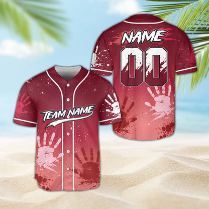 Angled front view of the custom baseball jersey