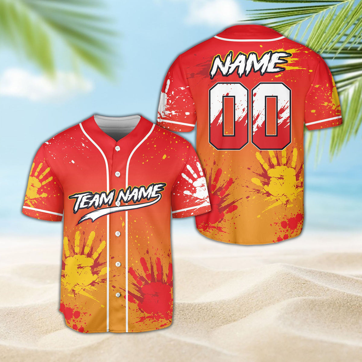 Additional front detail of the personalized baseball jersey