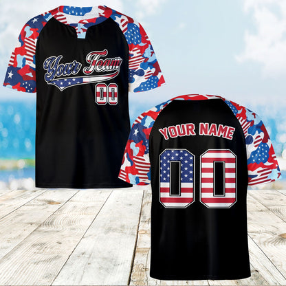 Close up front view of the custom baseball jersey