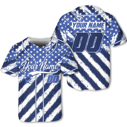 Front view displaying the grunge-style American flag pattern on the jersey