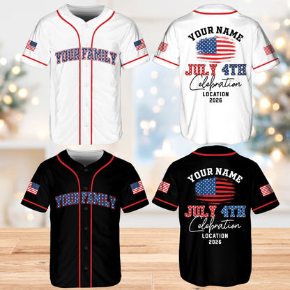 White patriotic baseball jersey front design