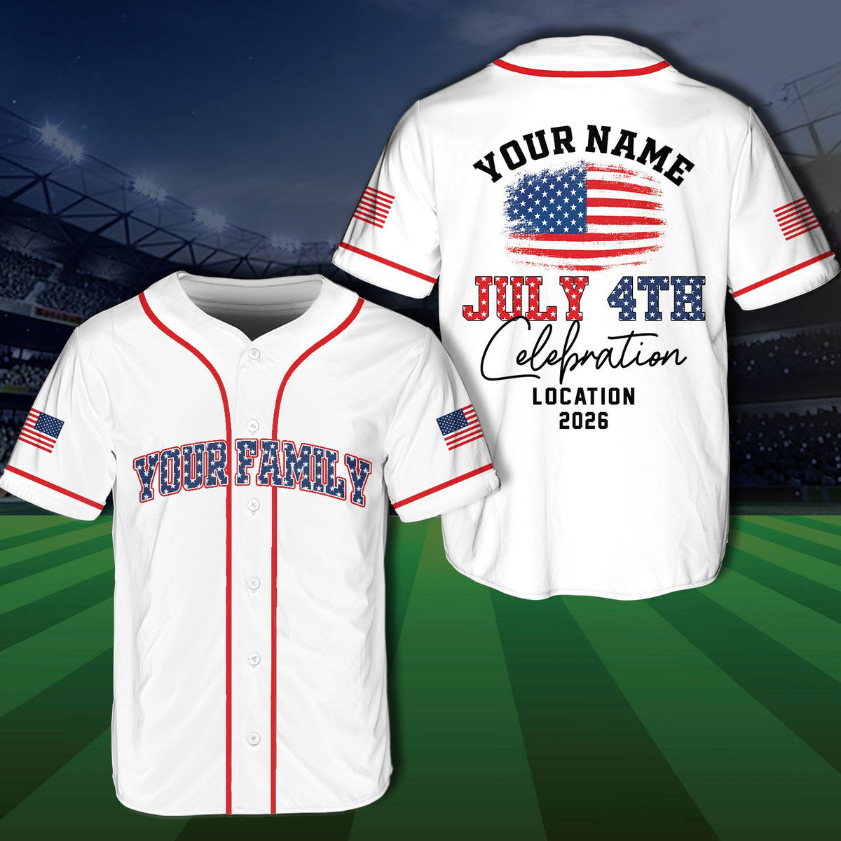 Personalized baseball jersey front