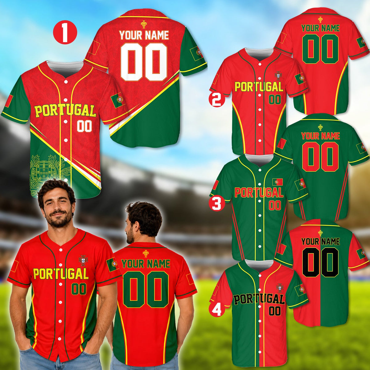 Back view of the personalized baseball jersey showing custom name and number
