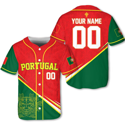 Close-up of the custom number on the back of the Portugal baseball jersey