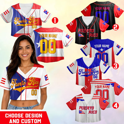 Model wearing custom puerto rico baseball jersey outdoors