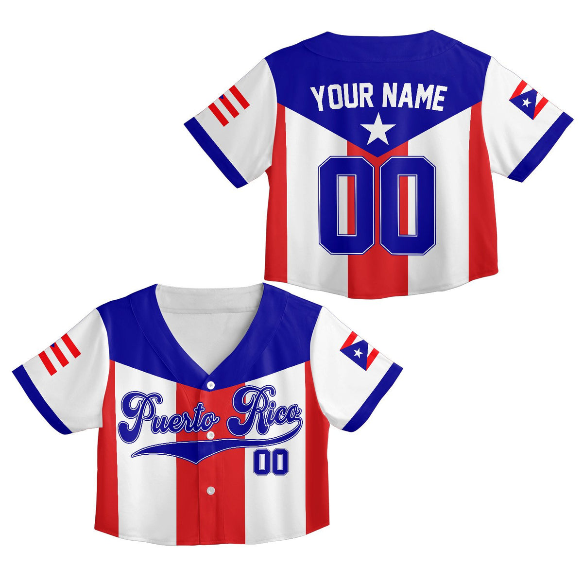 White Puerto Rican baseball jersey front view