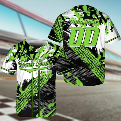 Personalized racing baseball jersey design detail