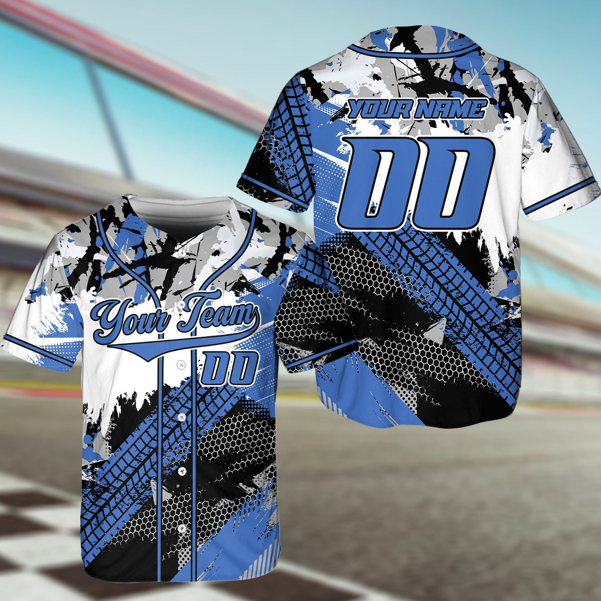 Multicolor paint splatter detail on personalized baseball jersey