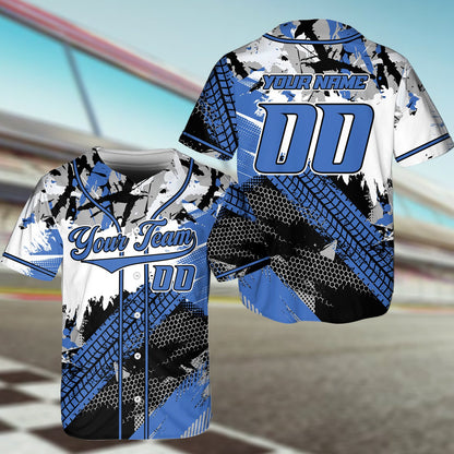 Multicolor paint splatter detail on personalized baseball jersey
