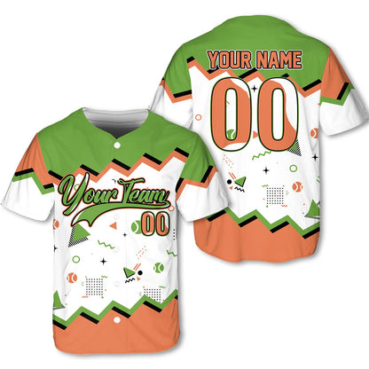 Front angled view of personalized retro baseball jersey with custom name and number