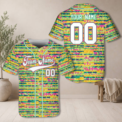 Additional front detail of the personalized retro baseball jersey