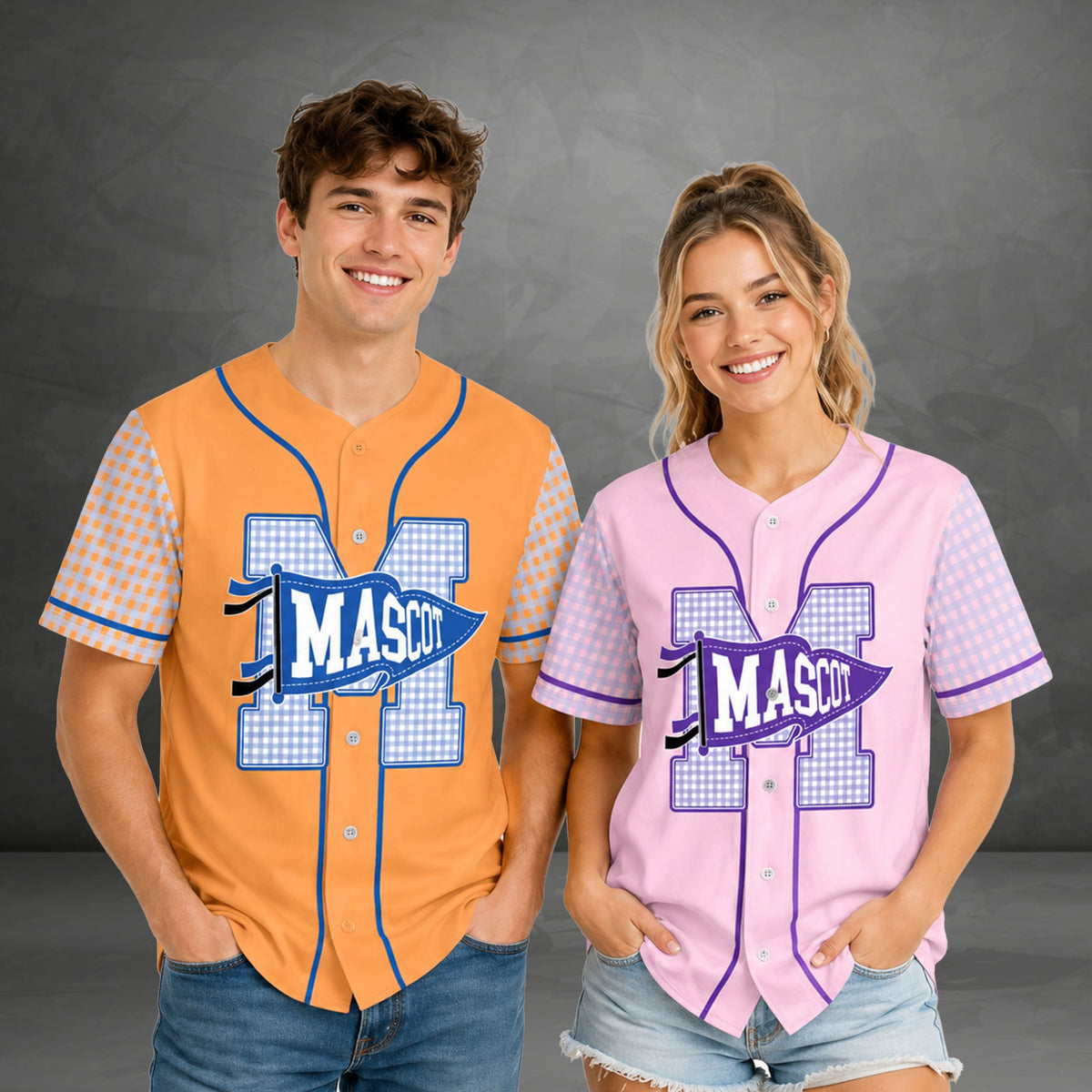 Second lifestyle view showing the personalized baseball jersey