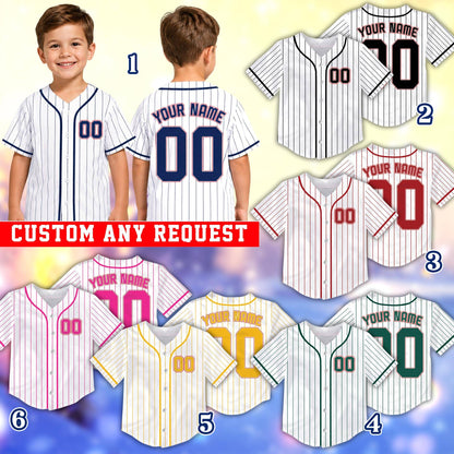 Lifestyle shot of an adult wearing the personalized retro baseball jersey