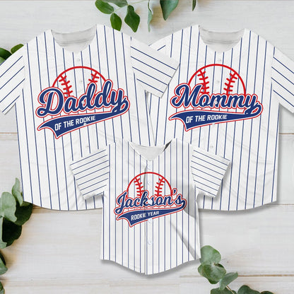 Alternative front view of the personalized rookie year baseball jersey