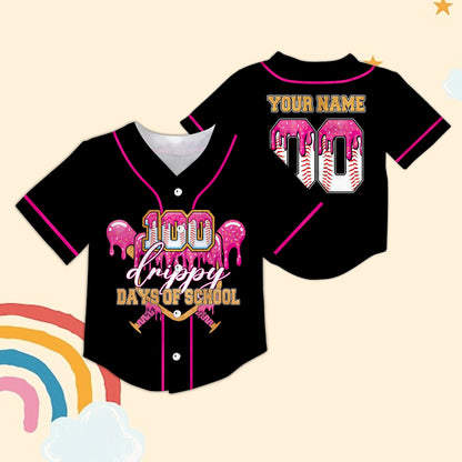 Another front view of the black custom school baseball jersey