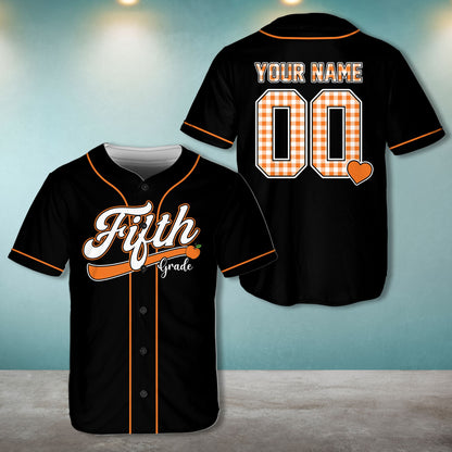Another front angle of the school theme personalized baseball jersey