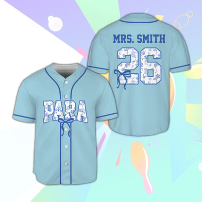 Light blue school baseball jersey