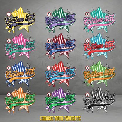 Multicolor details of the personalized school baseball jersey, pattern view